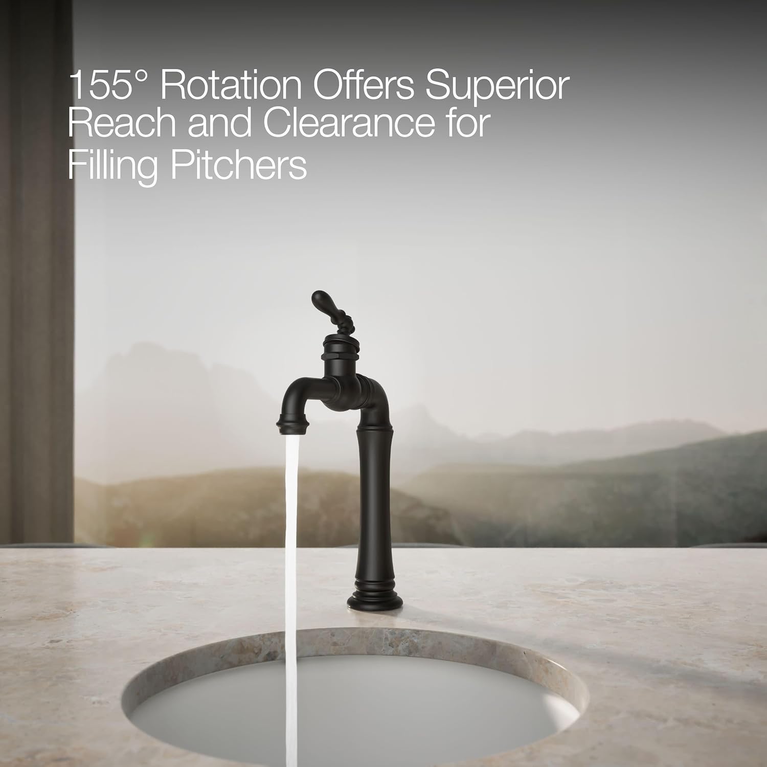 KOHLER 99268-BL ARTIFACTS GENTLEMAN'S BAR FAUCET, MATTE BLACK