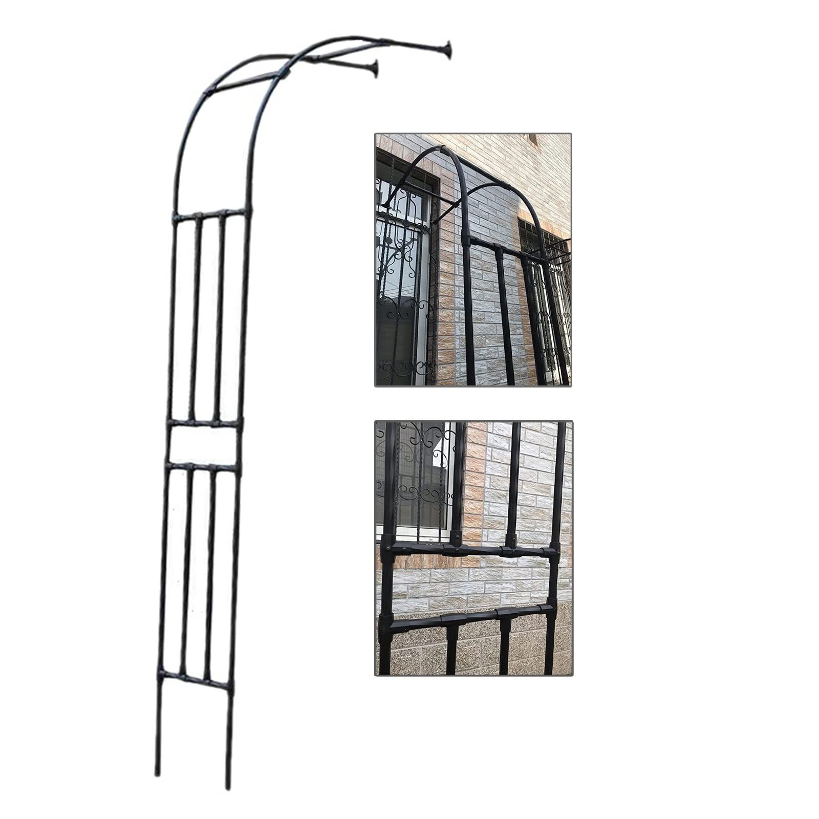 Arche de jardin en métal demi-côté pour habiller un mur nu extérieur