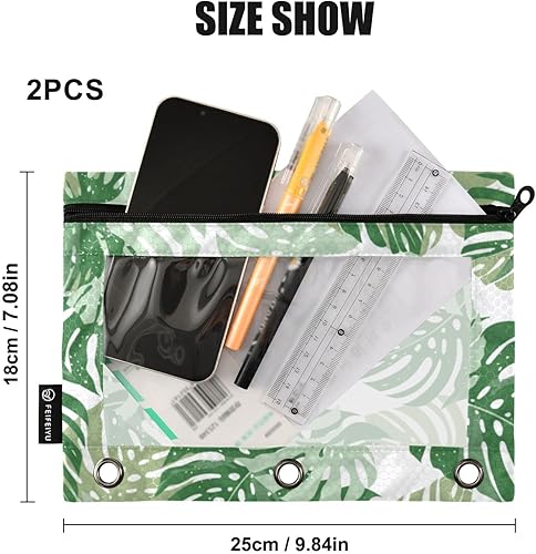 Miniatura 8 de Yasala Estuche para carpeta de archivos botánicos de hongos y hierbas, bolsa resistente para lápices para carpeta de 3 anillas, ventana