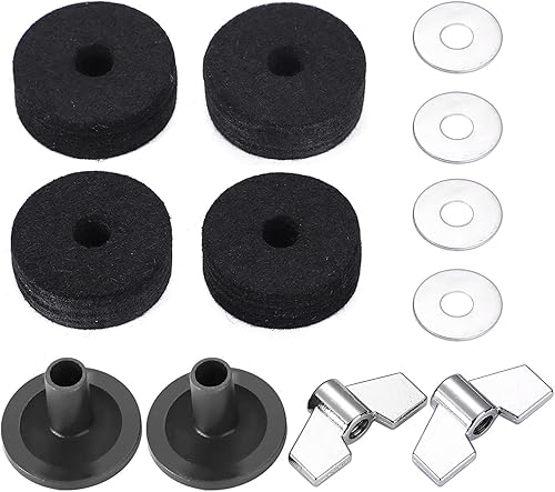 Miniatura 3 de Facmogu 13 accesorios de repuesto para platillo, embrague estándar de Hi-Hat, almohadillas de fieltro para platillos de tambor incluyen tuercas de