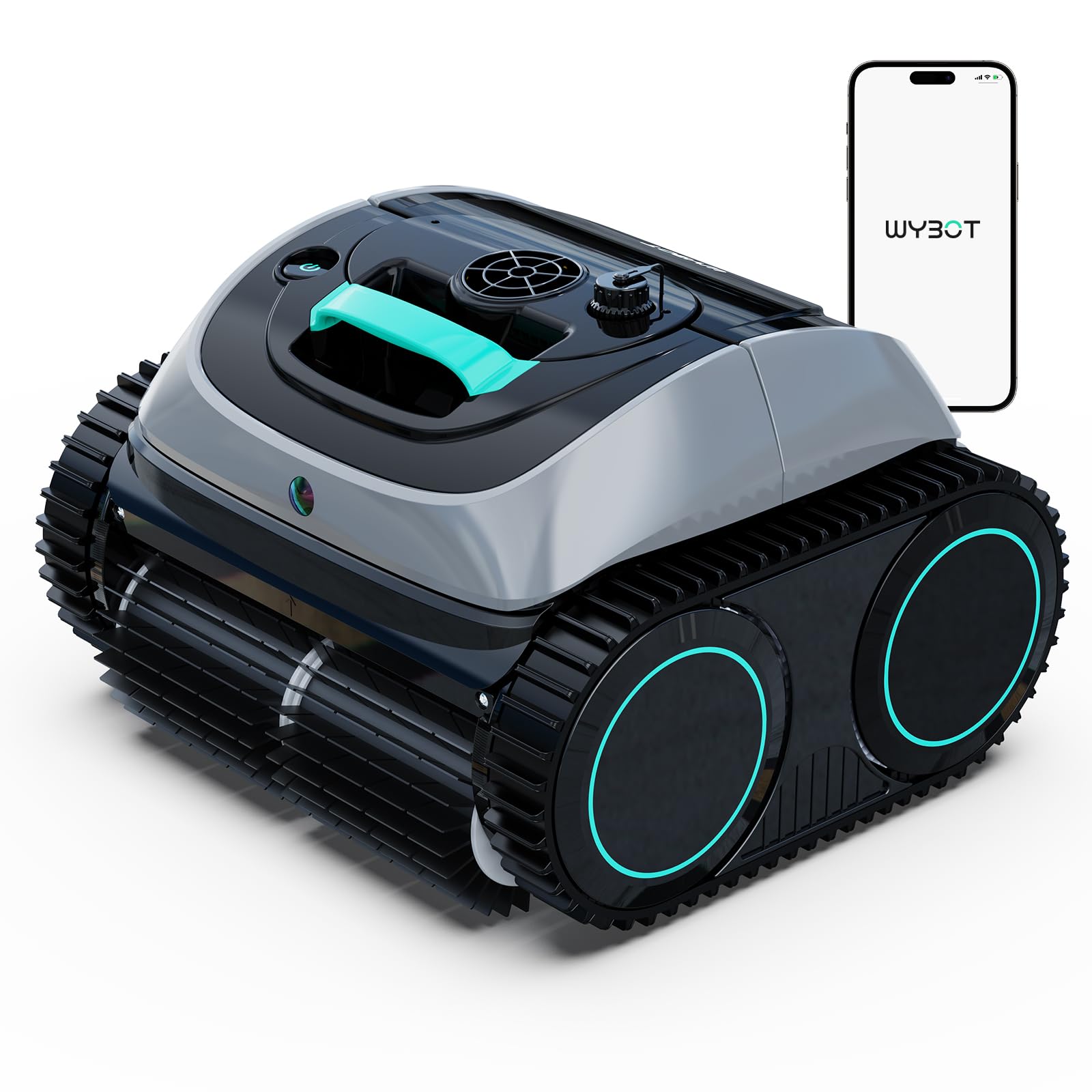 WYBOT C1 Robot Pool Vacuum Cleaner for Inground Pools - Wave Green | 4-in-1 Above Ground Cordless Pool Cleaner Lasts 160 Mins Runtime, Smart Navigation, Support App Control