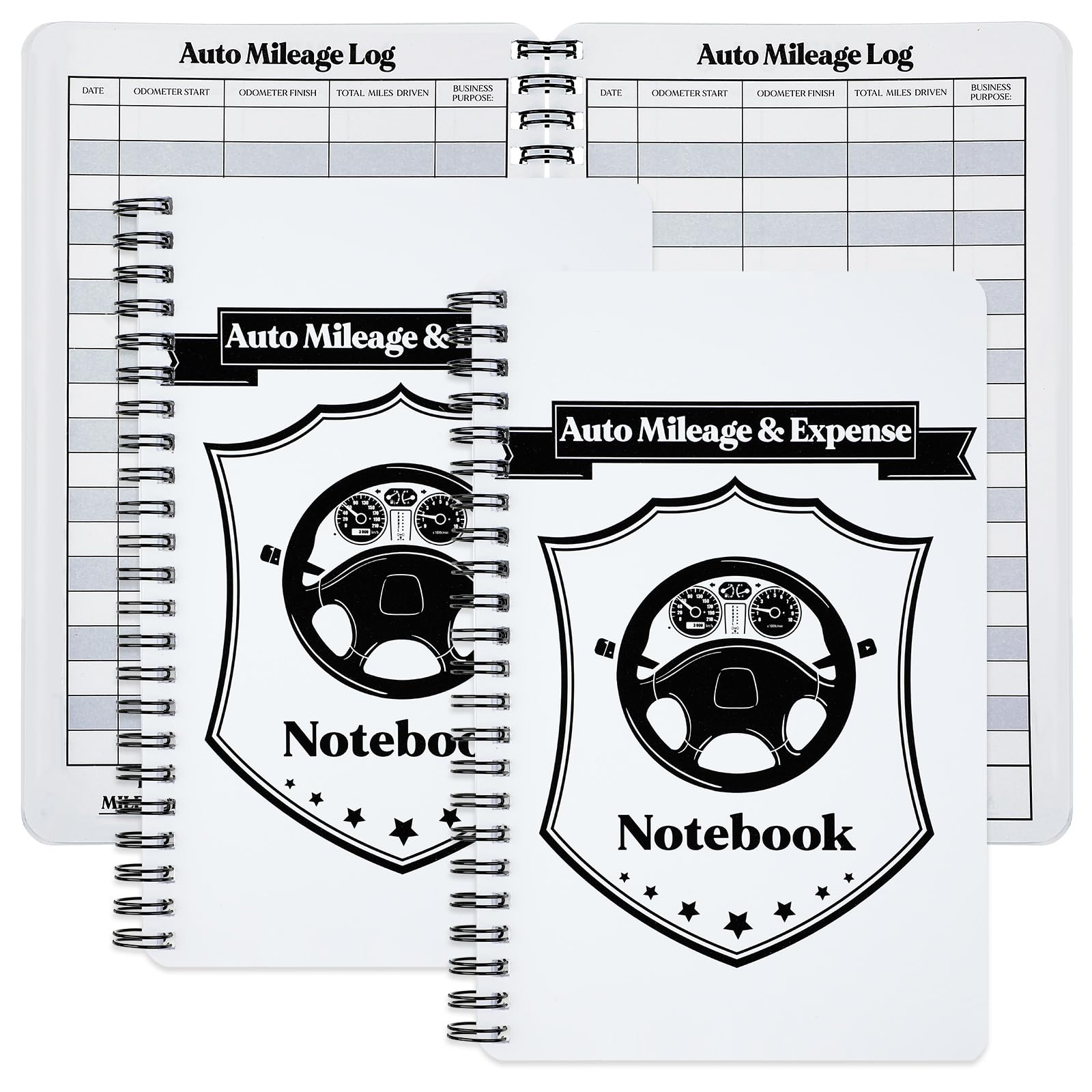 Spakon 2 Pcs Auto Mileage & Expense Log Book for Car Taxes Vehicle Maintenance Expense Track Record Notebook Small Business Gas Miles Log Book for Driver 5 x 7.87 Inch(Delicate,Classic Color)