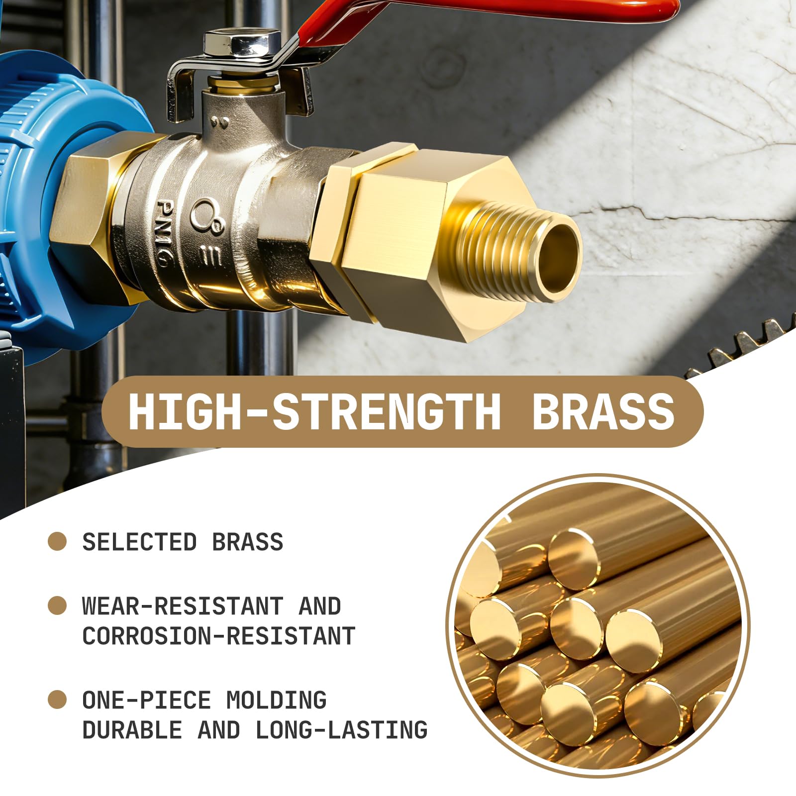 Bwintech 2 pz 1/2" Femmina a 1/4" Maschio BSP Filettatura In Ottone Boccola Esagonale Riduttore Connettore Per Tubo Collegamento Conversione - 5