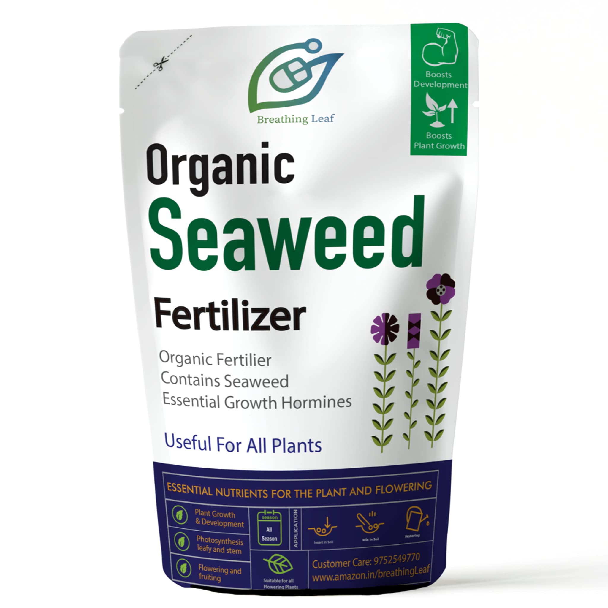 breathingLeaf Organic Ocean Magic Seaweed for Gardening Plants | Vegetables, Natural Growth Hormones (200 gm)