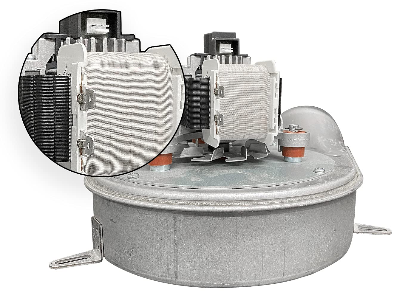 ERICAMBI, Fandis Estrattore Aspiratore Fumi per Stufe a Pellet, Provvisto di Girante in Acciaio Inox, Equipaggiato con Encoder, Numero di Giri 2650 RPM, Potenza 50W, Ventola Ø 150mm