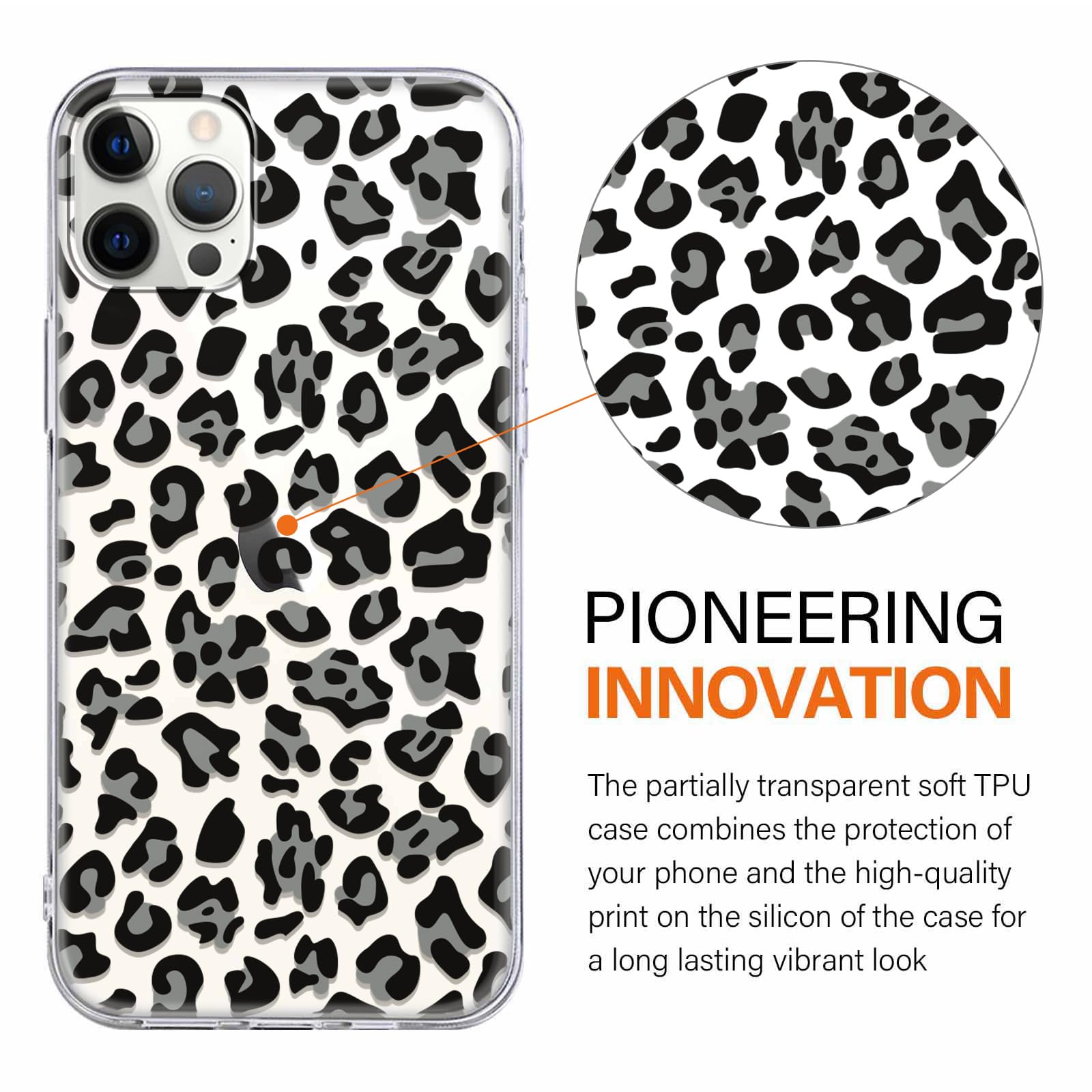 Yoedge 2 × Cover per iPhone 15 Pro Max 6,7" - Custodia Marrone Leopardo per Telefono in Trasparente con Aesthetic Disegni, Custodie per Cellulare in Silicone TPU per iPhone 15 Pro Max case - Vista 2