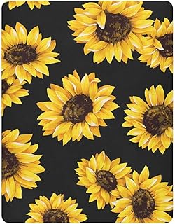 Black Sunflowers Fitted Crib Sheet for Boys Girls Baby Crib Sheet Crib Mattress Sheet Pack and Play Sheets Fitted for Infant Baby,39 x 27 in