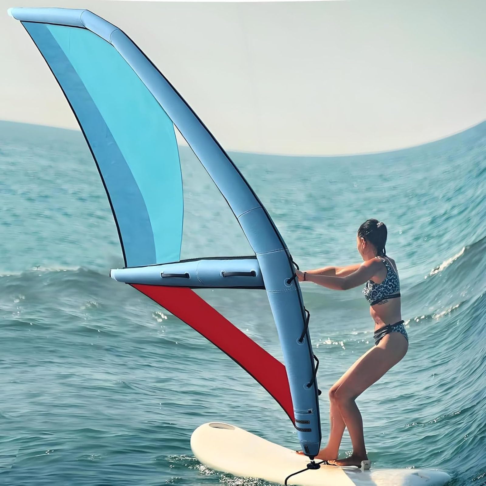 Voile de Windsurf, Planche Gonflable avec Base Rotative à 360° | Professionnelle Voile de Kitesurf Gonflable (Pompe Incluse) — Pour le Surf, l'Exploration et les Loisirs Nautiques