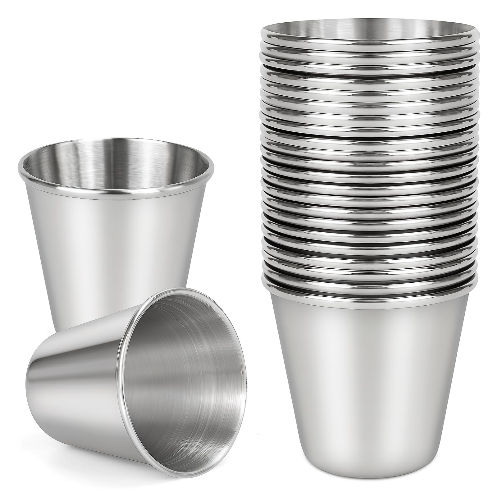 Verres à liqueur en acier inoxydable contre la casse : 24 gobelets de 30 ml
