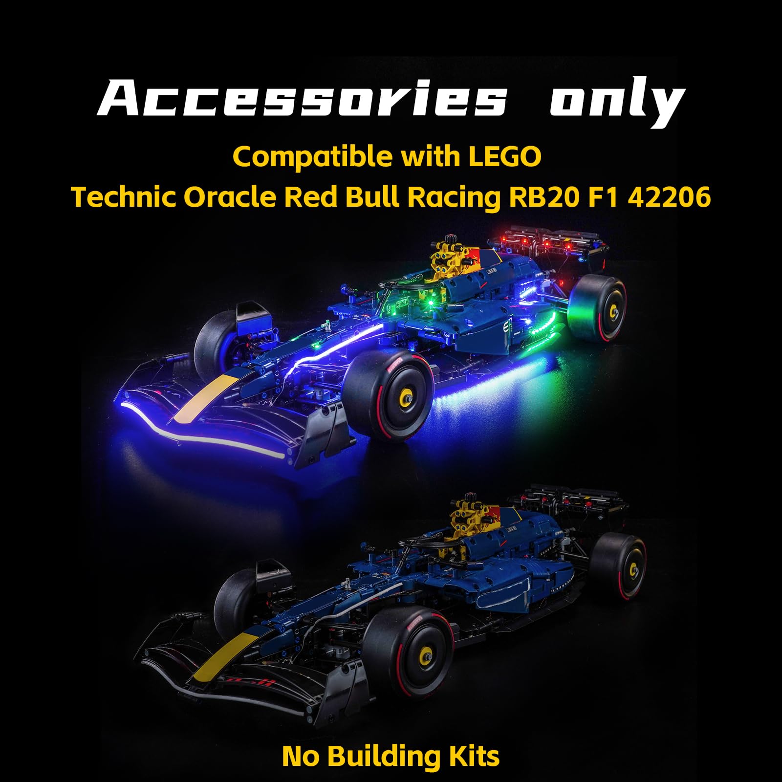Light Kit Compatible with Lego Oracle Red Bull Racing RB20 F1 Car 42206 (No Model) - Image 4