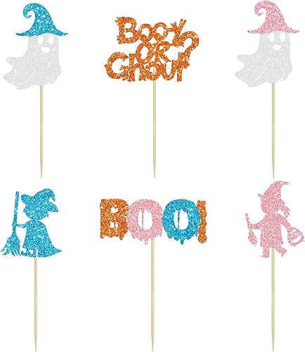 Miniatura 85 de Ephlyn 24 adornos para cupcakes de Halloween con purpurina para Halloween, murciélagos, calabaza, fantasma, decoración de cupcakes para temática