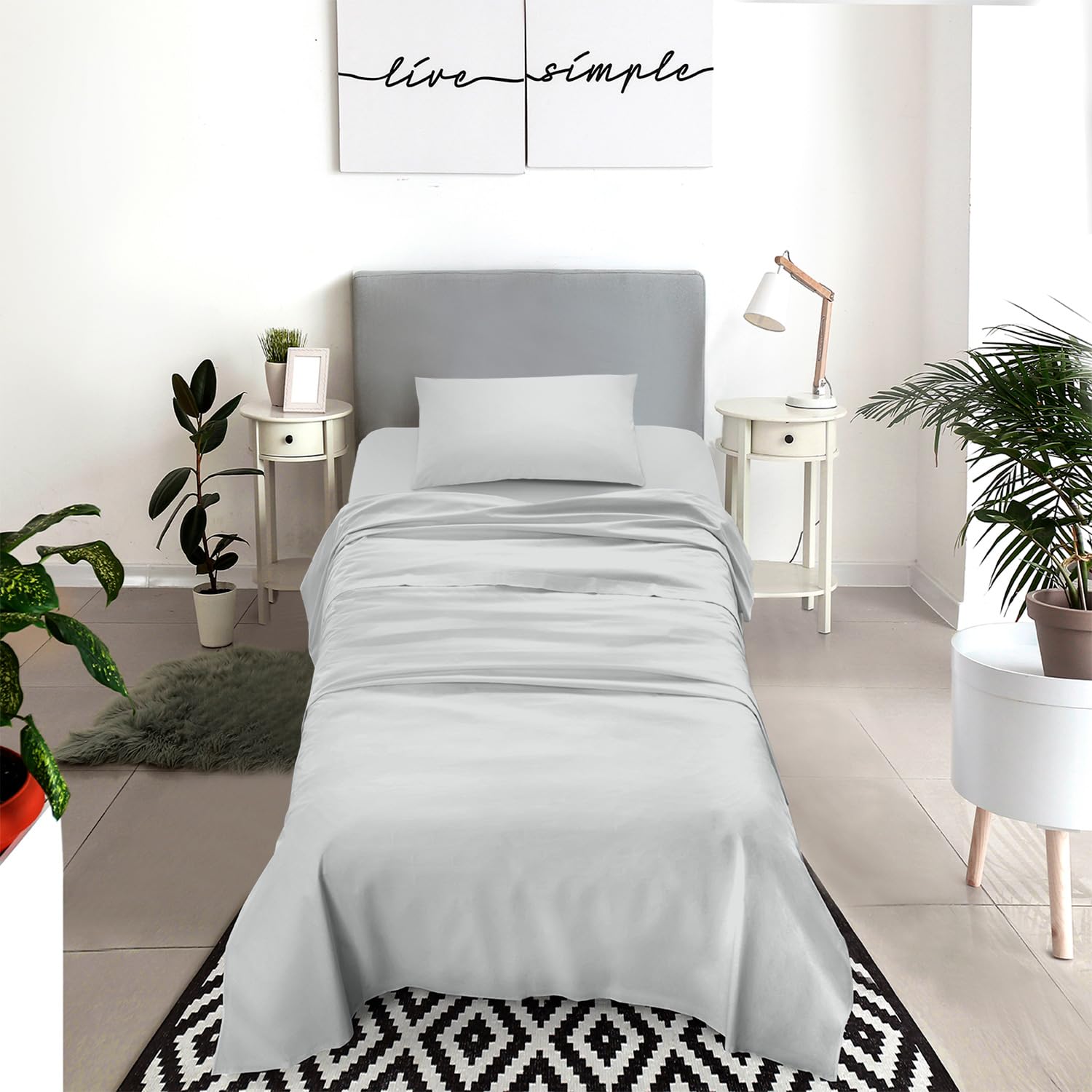 Set Lenzuola Cotone Flanella Made In Italy - Anti-Pilling, Tinta Unita, Singolo Petrolio - Foto 4