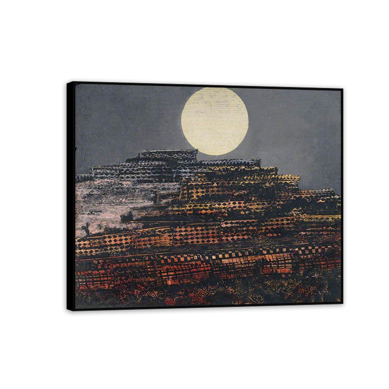 MYCGGDGH Max Ernst Canvas Wall Art Reproductions of Famous Paintings The Petrified City Surrealist Art Prints Max Ernst Abstract Pictures Wall Decor for Living room bathroom 40x30cm(16x12in) Black