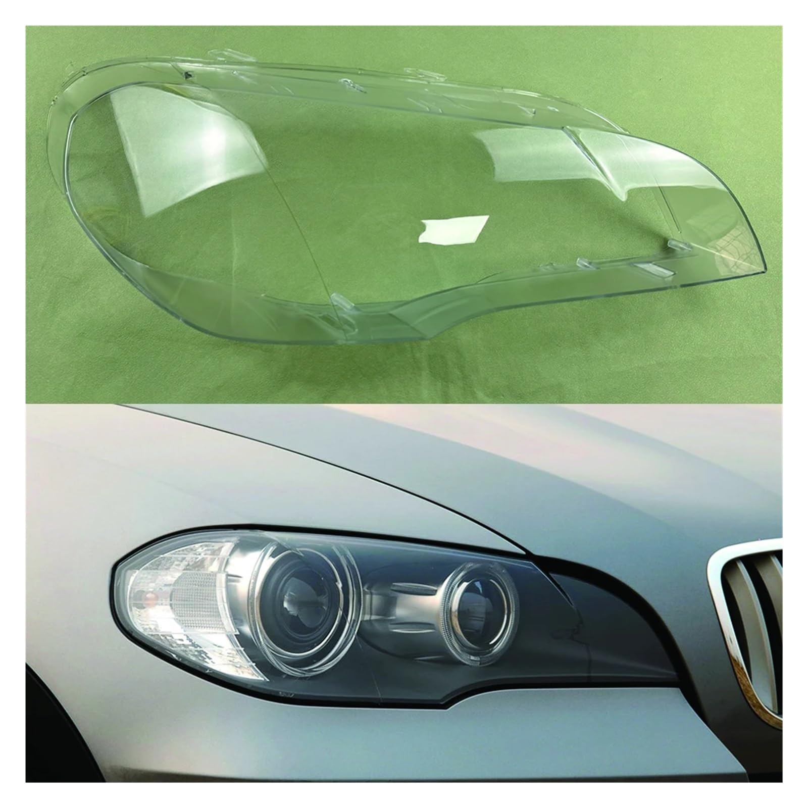 2 Cubiertas De Faro Para BMW X5 E70 2008-2013 - Izquierda Y Derecha, Lente Transparente, Fácil Instalación