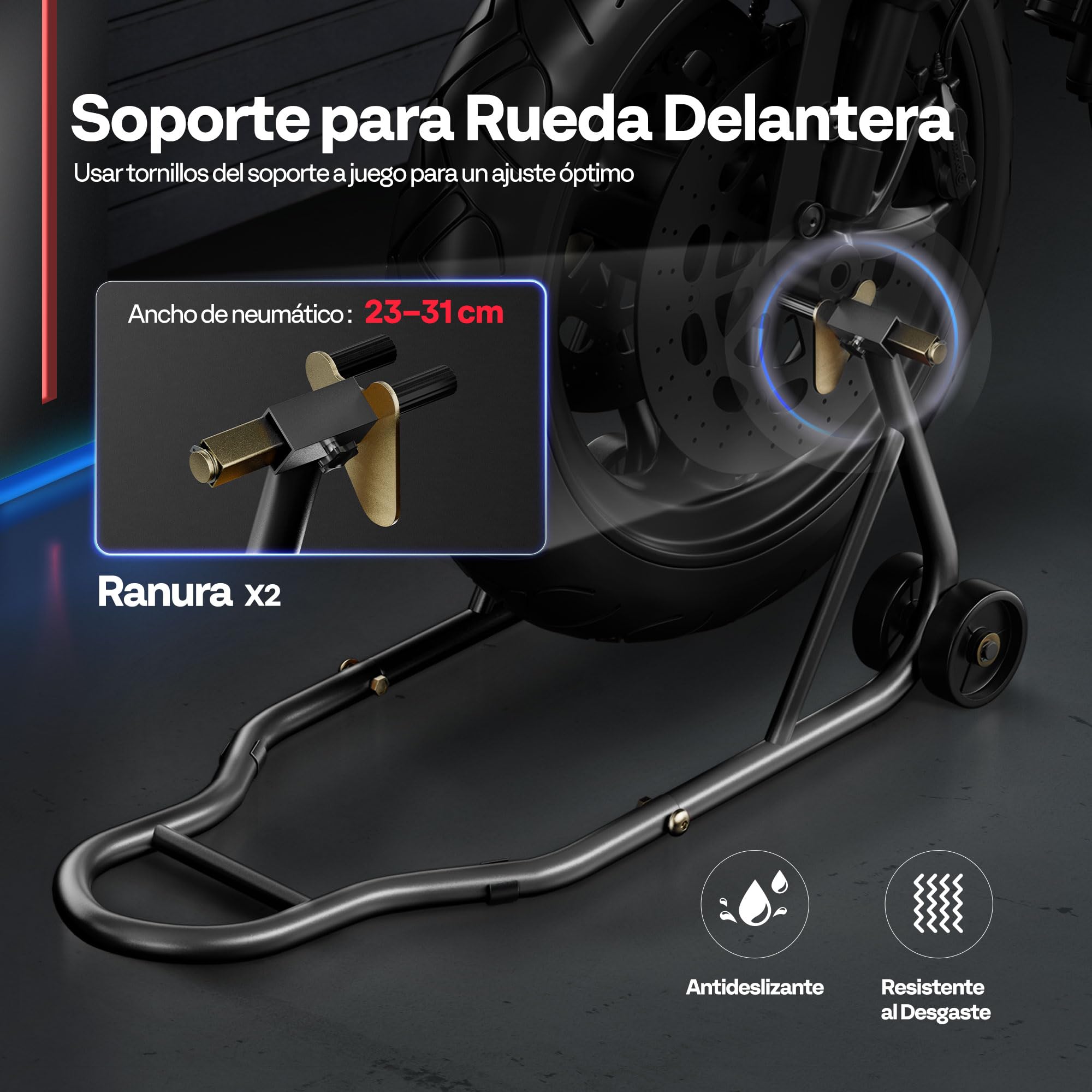 SPECSTAR Caballete Moto Elevador Universal para 400kg de Capacidad Ruedas Delanteras Traseras Combo de Elevación con U+L Carrete de Basculante Ajustable Soportes de Paddock de Trabajo Pesado