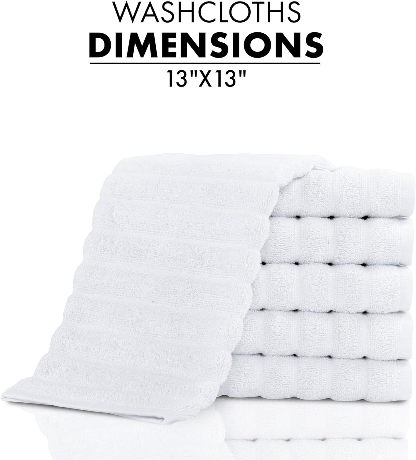 Classic Turkish Towels CTT Luxurious 100% Turkish Cotton Washcloths 6 Pack, Highly Absorbent & Quick Dry, Face Towels Wash Cloths for Hotel, Spa & Gym | 13"x13" (White) - Image 5
