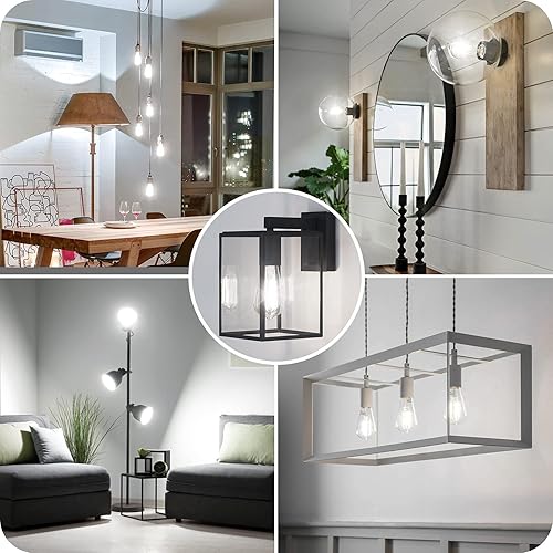 Miniatura 7 de Paquete de 4 bombillas LED Edison E26 vintage, equivalente a 100 W, 1400 lúmenes, alto brillo, 8 W, ST58, bombillas de filamento LED, 5000 K, luz