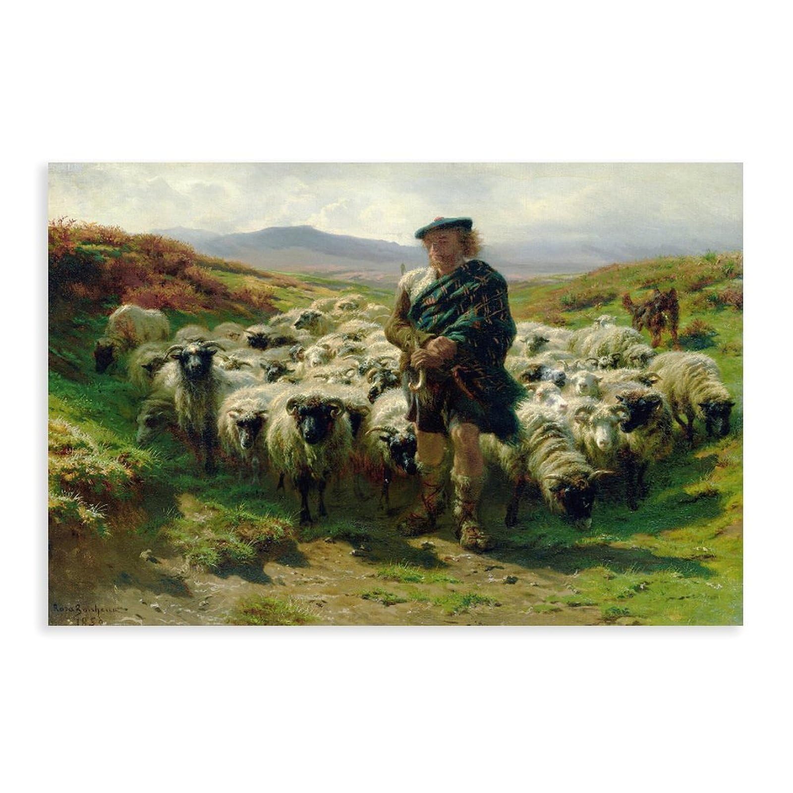 DFJyjFGJJ Rosa Bonheur,The Highland Shepherd, Canvas Posters Wall Art Bedroom Office Room Decor Gift 20" L X 30" W