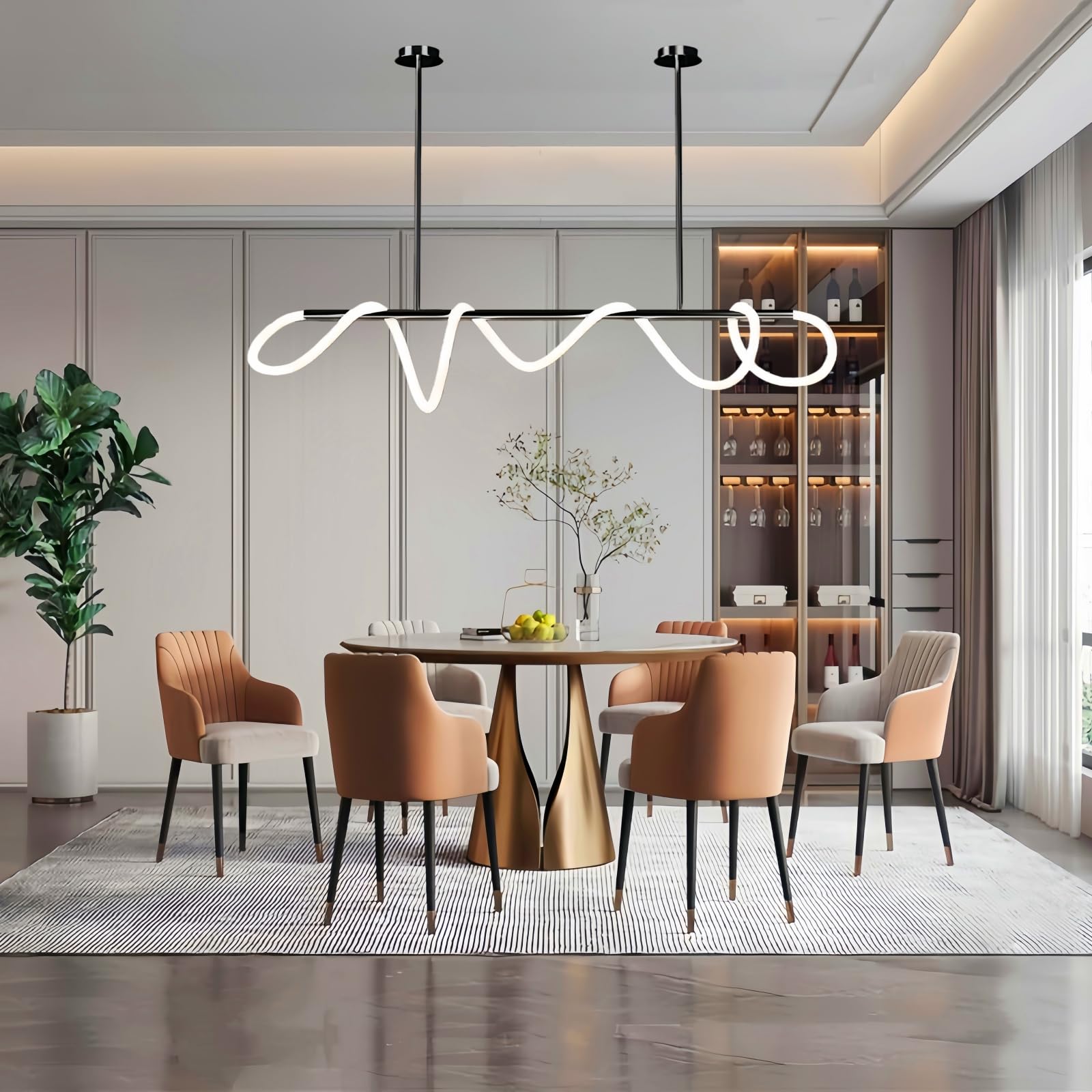 Photo 1 of SMG Modern LED Linear Pendant Light Chandelier