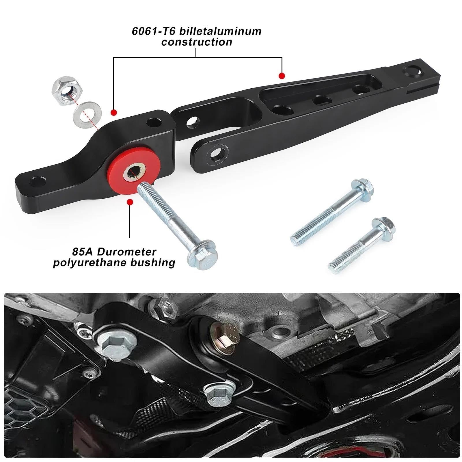 Generico Revisione del Motore per 15+ 8V/8S Gen3 per A3 TT Supporto A Pendolo Sferico Motorsport Billet Supporto Dogbone Nero 5Q0198037