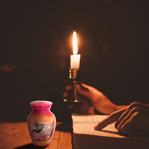 Miniatura 4 de SMARA Urna de cremación de recuerdo pequeña con funda de terciopelo | Elige entre colores únicos | Encantadora ficha de metal para cenizas humanas o