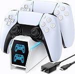 PS5 Controller Charger, OIVO PS5 Charging Station for Dualsense Controller, PS5 Controller Charger Station with Fast Charging AC Adapter, PS5 Charger for PlayStation 5 Dual Controller