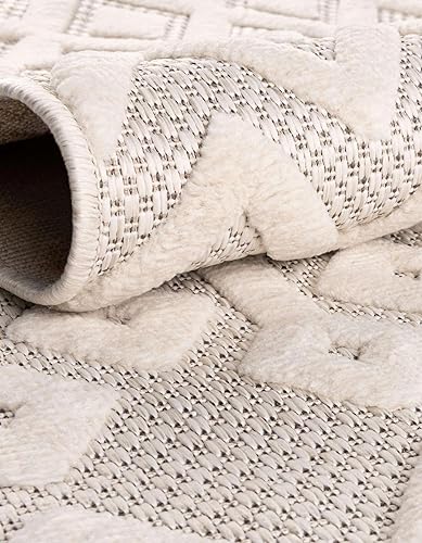 Miniatura 6 de Unique Loom Outdoor Trellis Textured Collection - Alfombra de área - Osage (2 x 3 pies, rectangular, marfil)