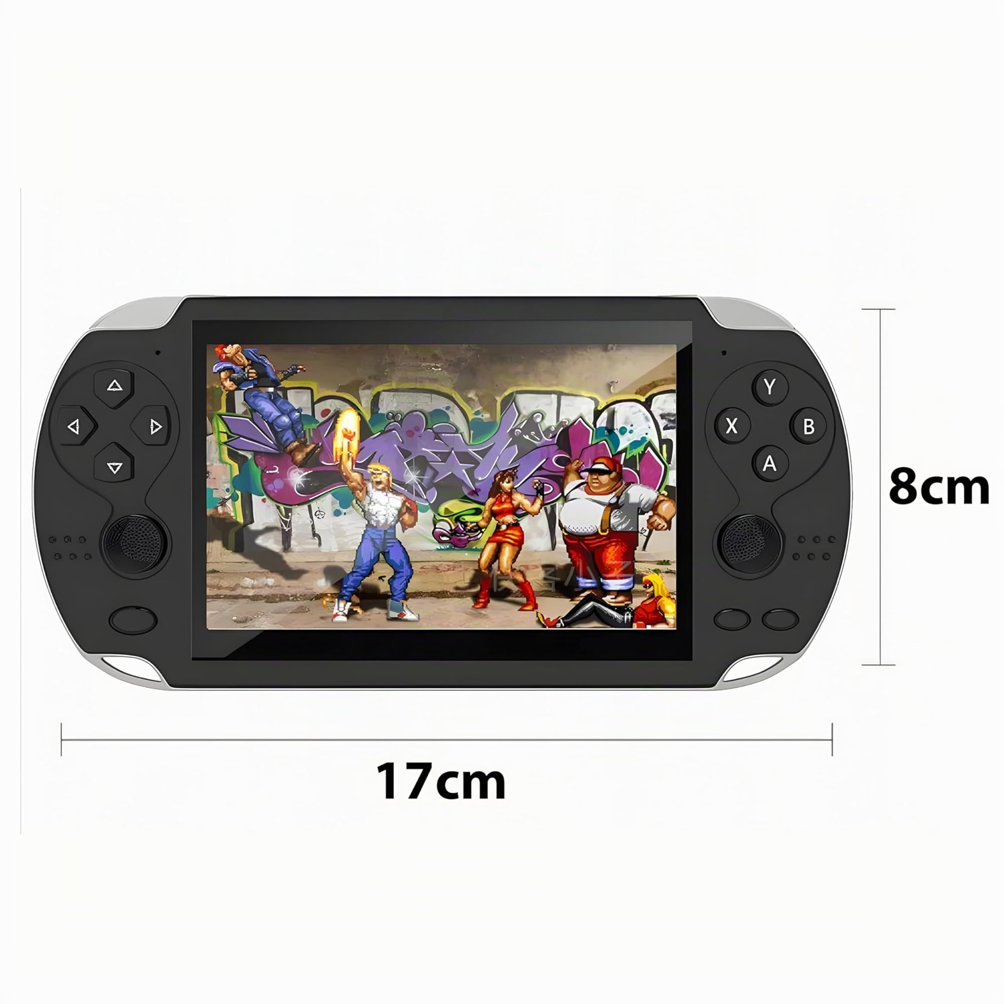 Retoo Console di gioco portatile con display HD 5,1 pollici, lettore SD, cuffie incluse, console portatile per videogiochi retrò, ideale per bambini e adulti, nero