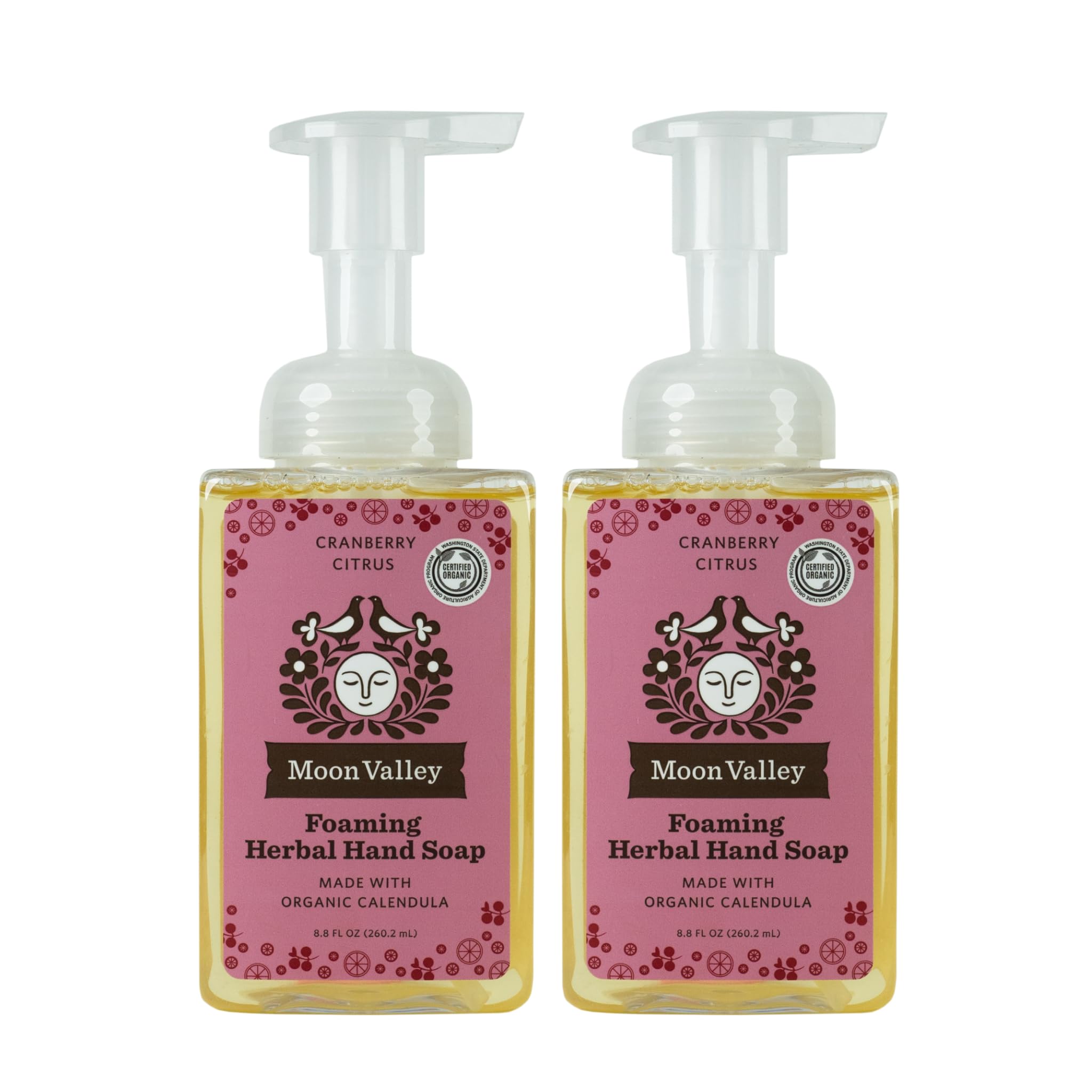 Moon Valley Herbal Foaming Hand Soap, Vegan (Cranberry Citrus, Recyclable Bottle)