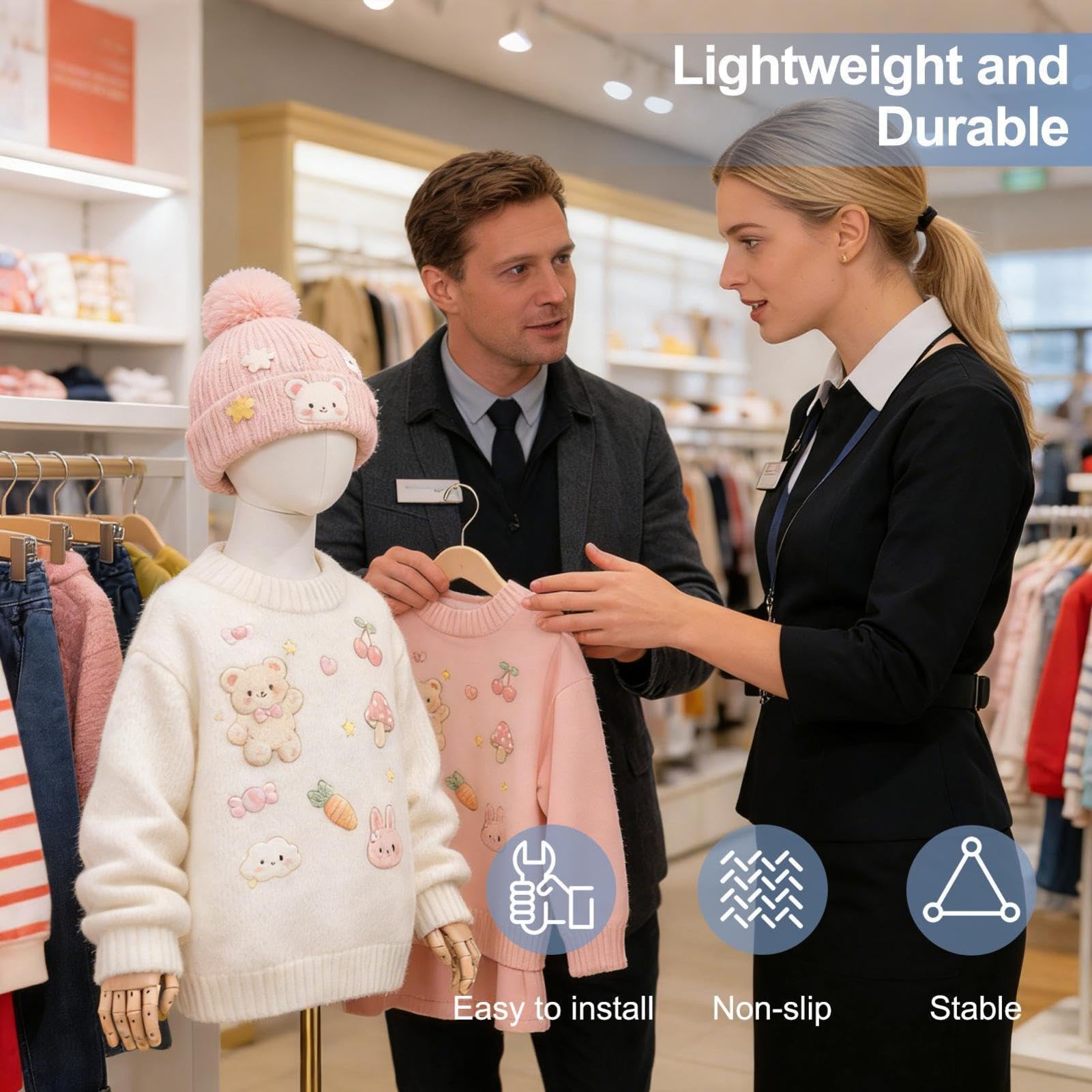 Generisch Schneiderpuppe Kind Höhenverstellbar 132-185cm, Mannequin Mit Verstärkten Gelenkarmen & Metallbasis, Abnehmbarer Kopf, Leinenbezug, Für Kinderbekleidung & Ladendekoration
