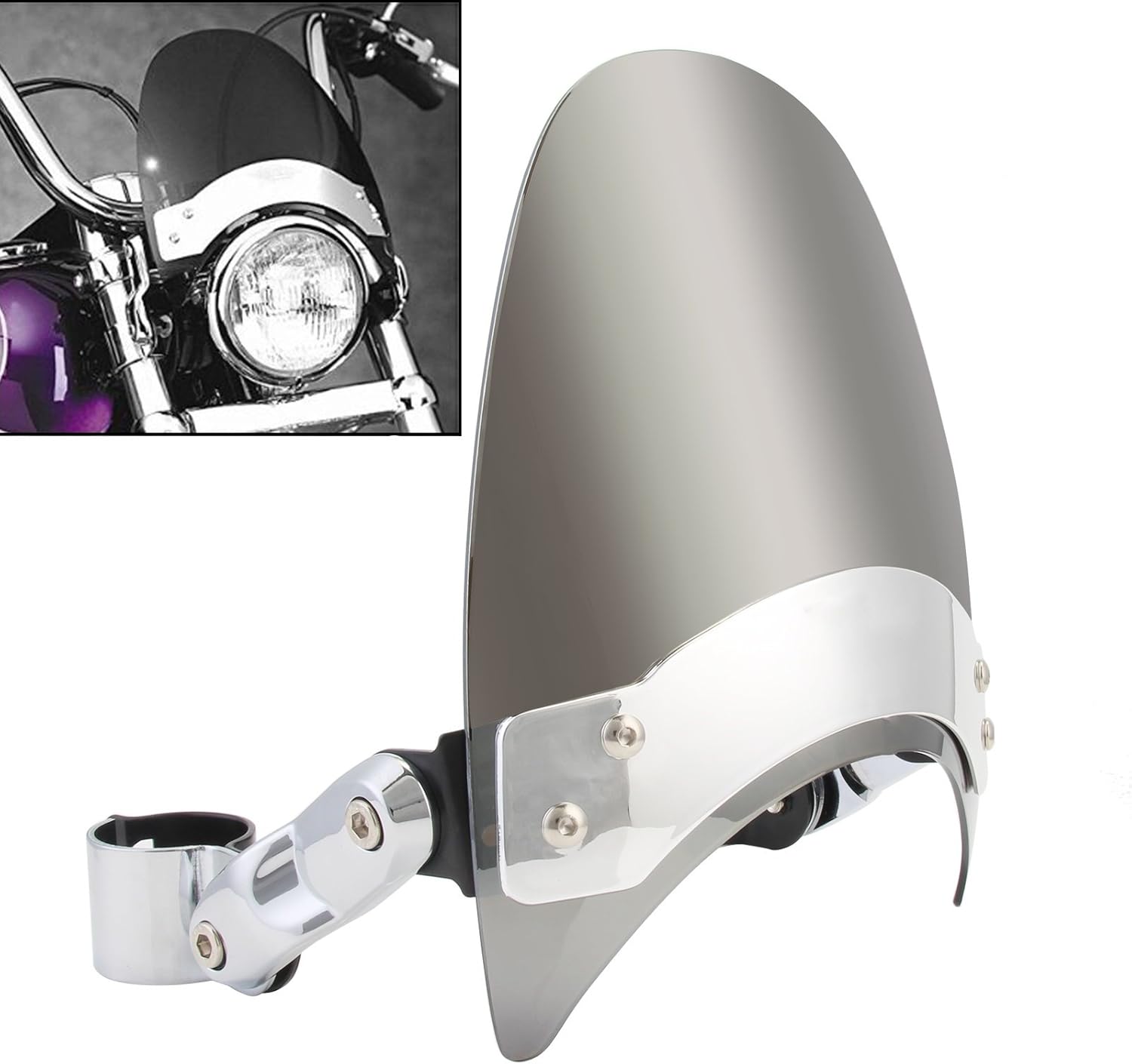 1" 25 Windscreen Windshield For Harley Davidson Dyna Roadster Softail