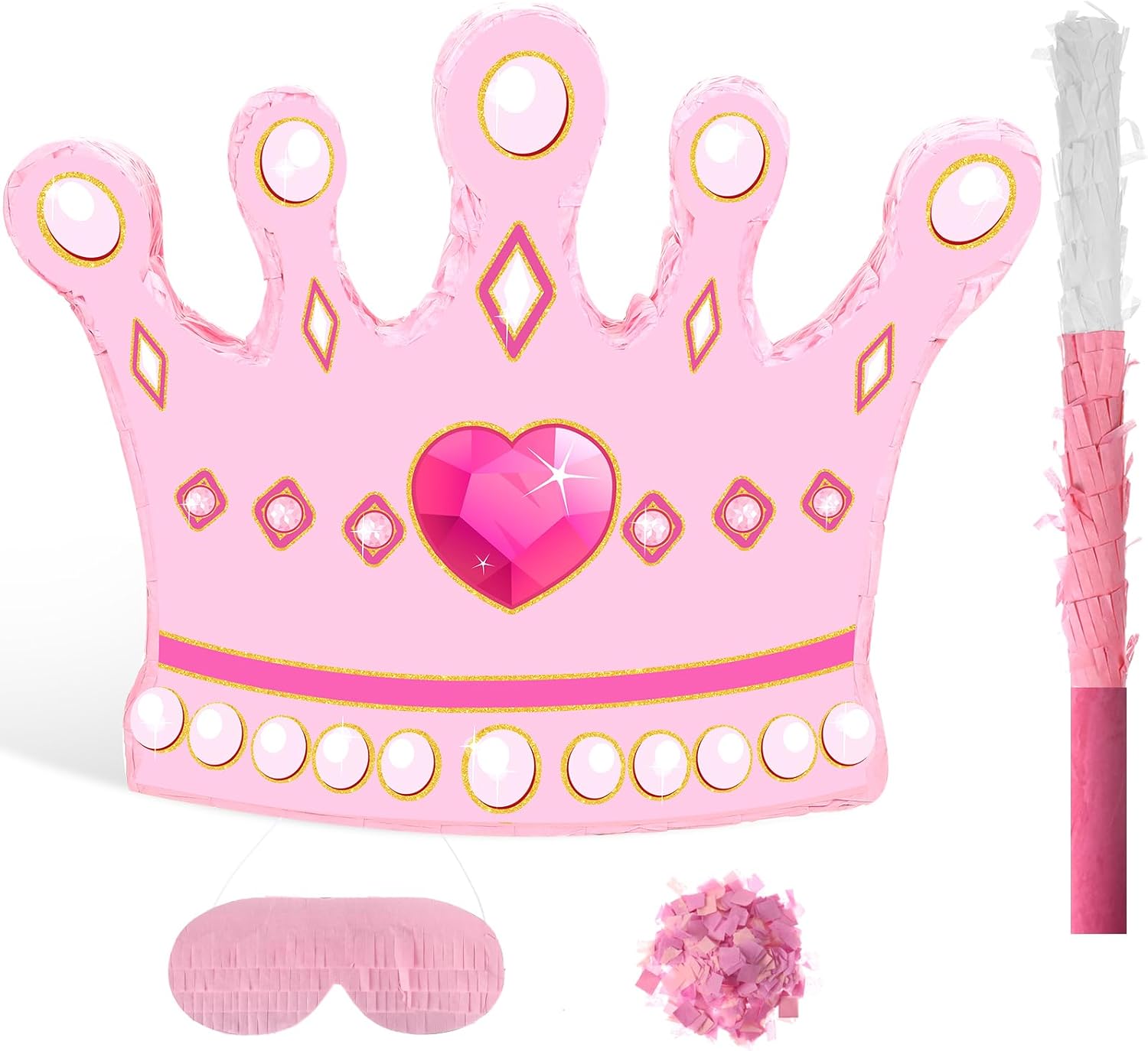 Threan Princess Piñata Fairy Party Decorations Pink Ballet Piñata Ballerina, Birthday Game Set Party Supplies for Girl Theme Baby Shower Butterfly Birthday Supplies Decoration(Pink Princess)