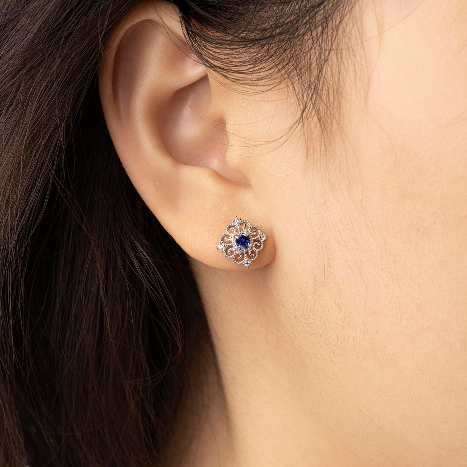 Small Purple Amethyst Sterling Silver Stud Earrings For Women Hypoallergenic Square Handmade Dainty Classy Nickle Free Light Weight February Birthstone Earrings Jewelry Gift For Her Keenove - Image 3