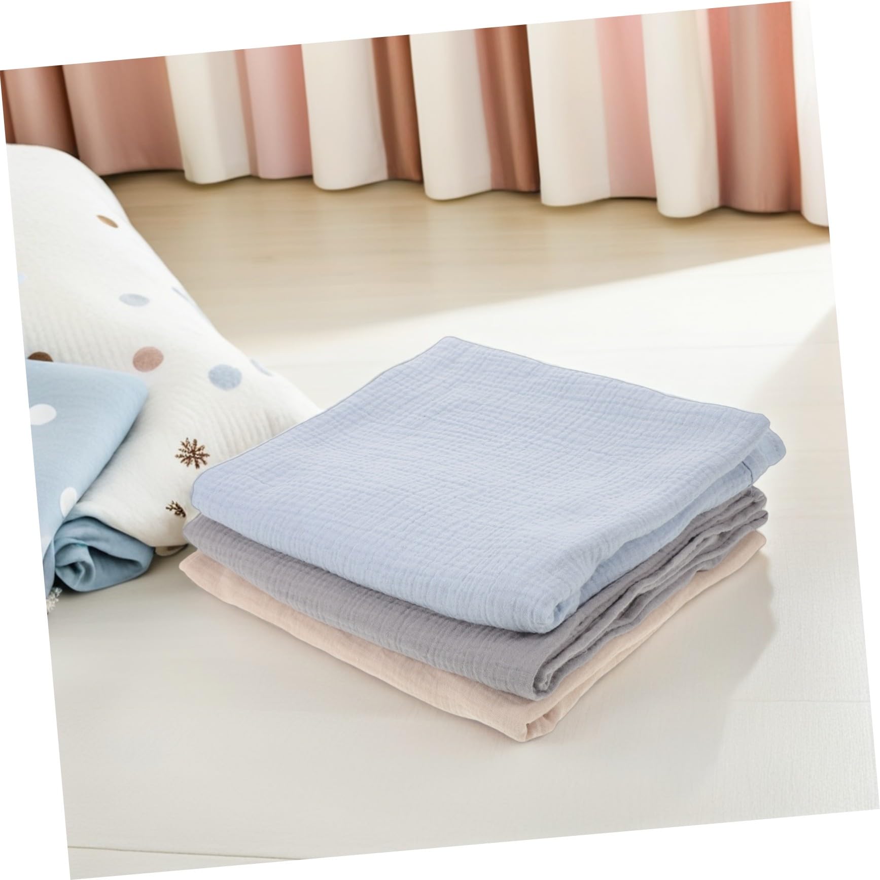 FRCOLOR 3 Piezas Manta para Recién Nacido de Muselina Mantas para Envolver Niña Unisex Suaves y Grandes para Dormir y Baño