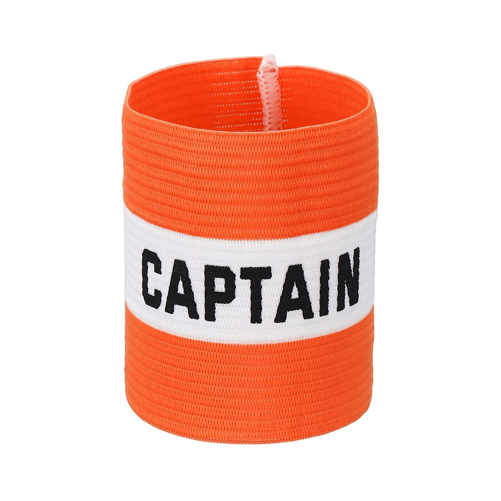 YELARXI Captain Armband, Soccer Captain Arm Bands Elastic Adjustable Leader Armbands Team Sport Rugby Player Band 4.1x3.4 In & Orange/White-Fit for (Football/Basketball Training)