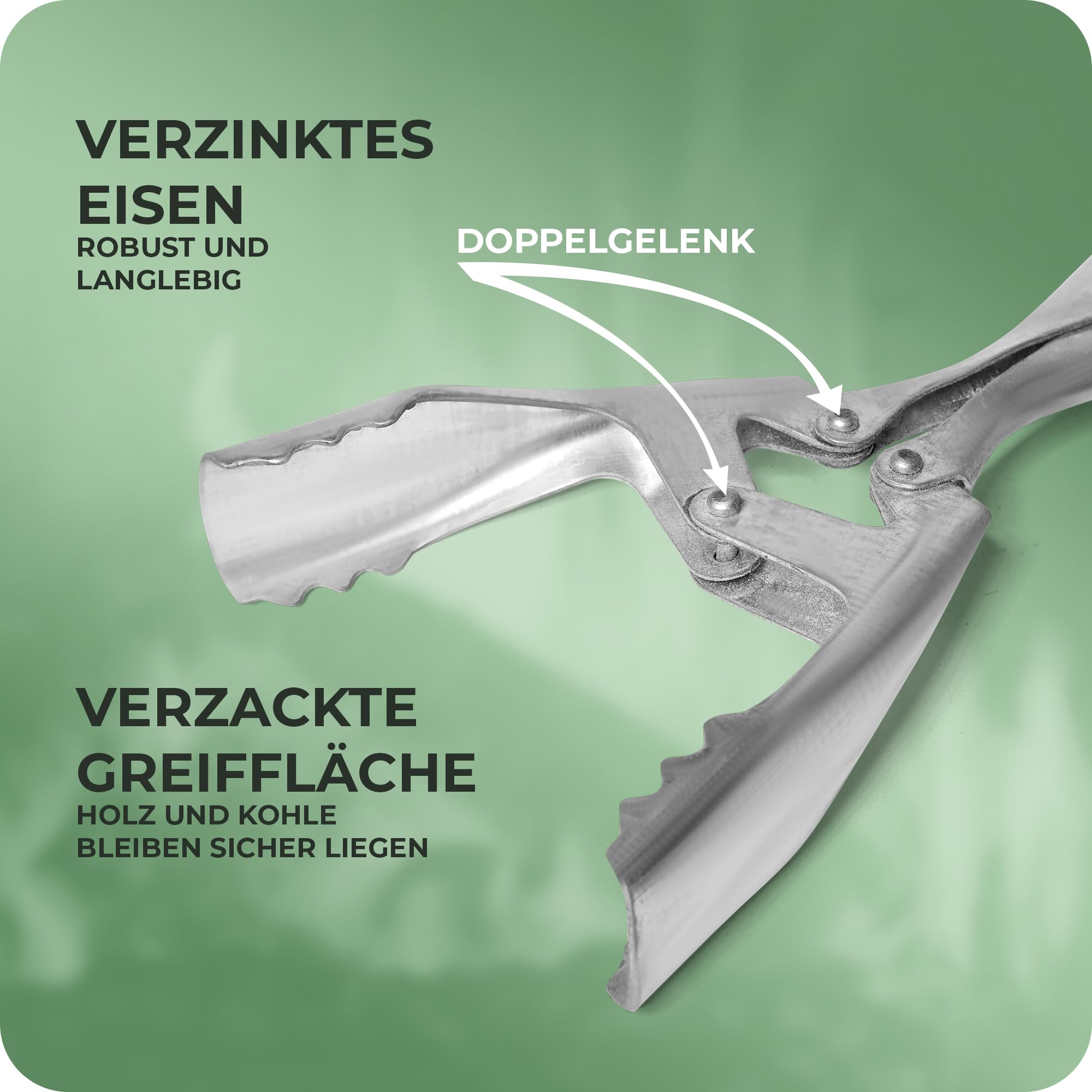 Novatool 2x Brikettzange verzinkt mit Doppelgelenk Kohlezange für