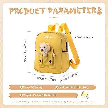 Zaino Bambina Personalizzato Glimmerday - Con Nome E Orsetto, Per Asilo E Scuola - Foto 10