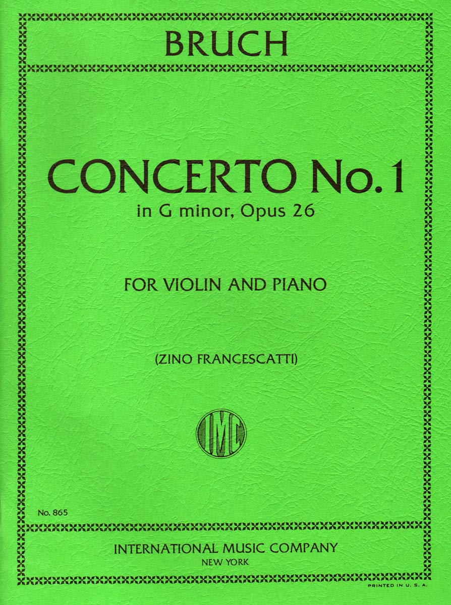 Concerto n° 1 Bruch violon piano partition Opus 26 sol mineur INT865