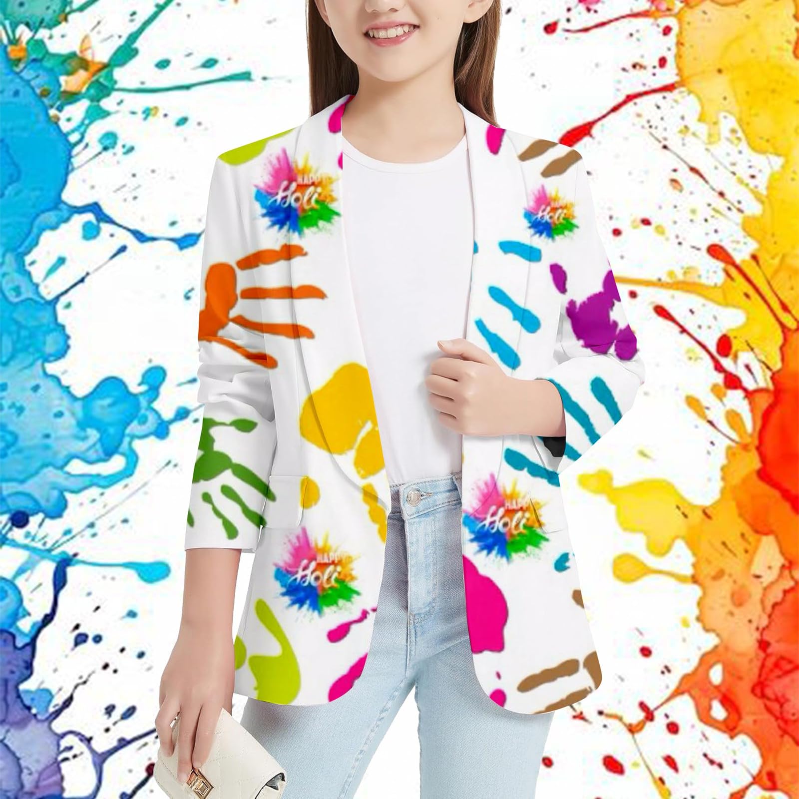Veste de costume pour enfants garçons filles IColorful Sp Lashed Ink