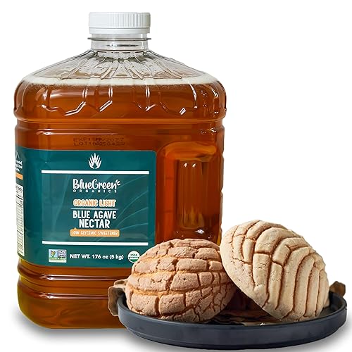 Blue Green Agave Néctar orgánico, azul claro, 176 onzas