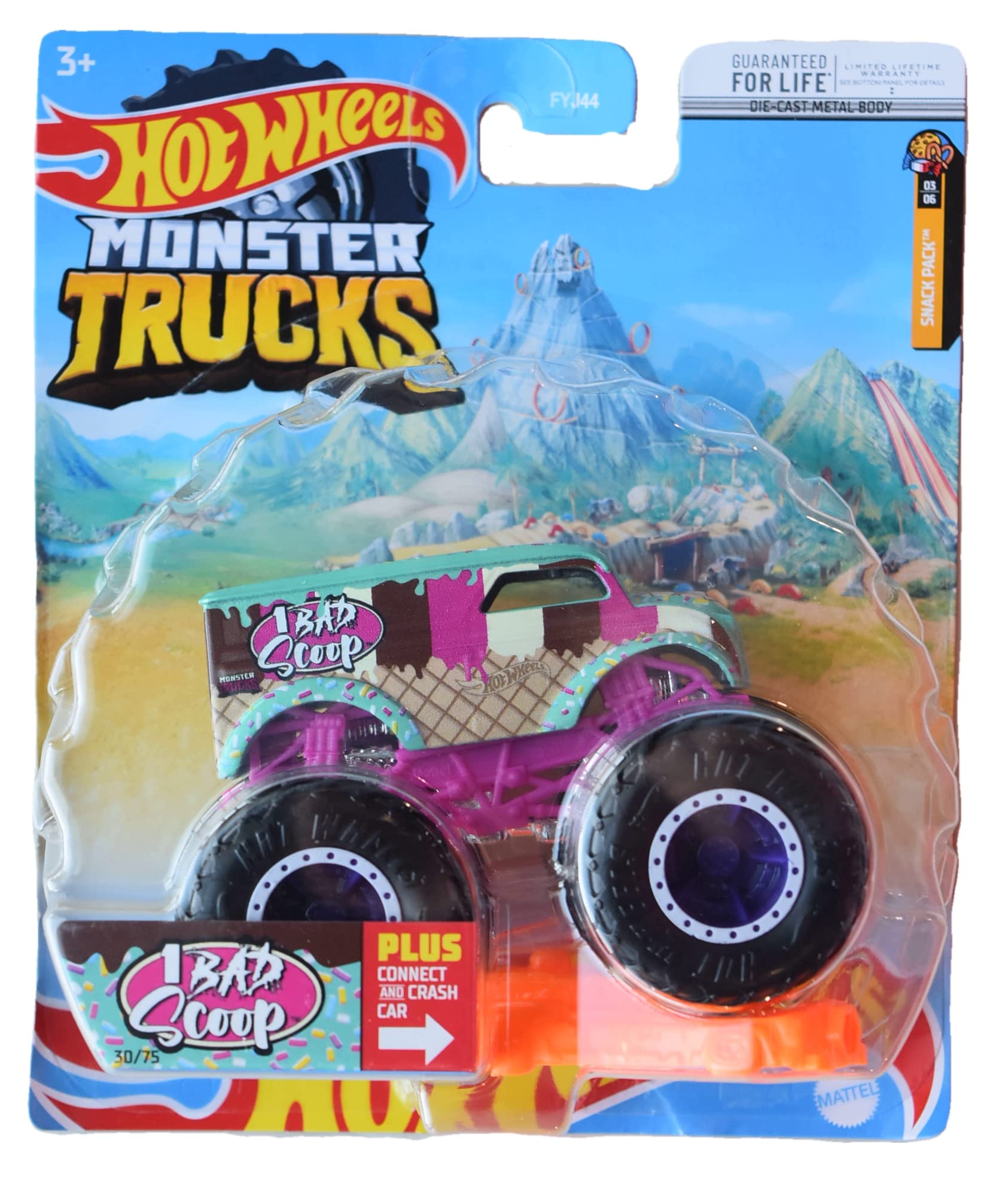 Hot Wheels Monster Trucks 1 Bad Scoop, Connect and Crash Car, Bad Scoop