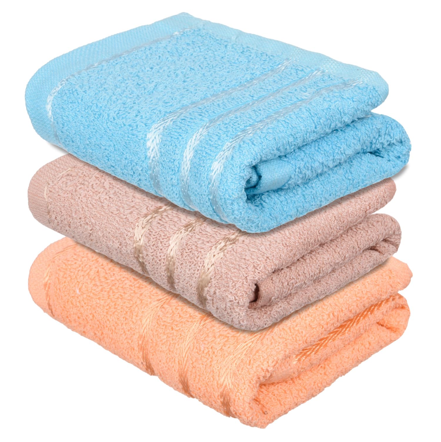 Kuber Industries Face Towel | Cotton Towels for Facewash | Towels for Daily use | Workout Hand Towel | Lining Design | 14x21 Inch | Pack of 3 | Multi-image-43