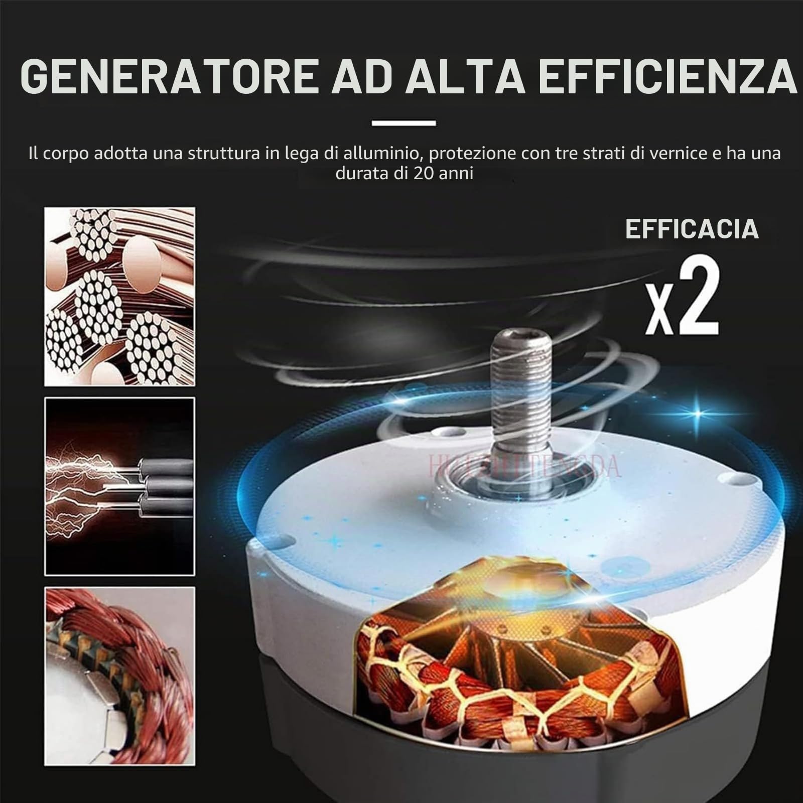 3000W Kit Generatore di Turbine Eolica 24V 48V 220V Kit Generatore di turbine eoliche portatile con 3 lame controller con regolatore di carica per camper marino casa