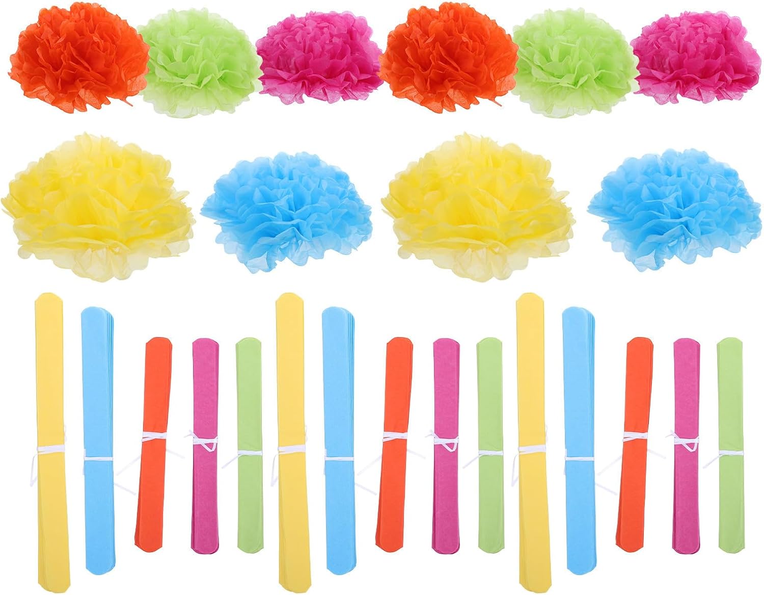 ULTECHNOVO 25pcs Tissue Paper Pom Poms Decorations for Birthday and Bachelorette Parties, Easy Installation Hanging Paper Flowers with Elegant Festive Style and Vibrant European Design