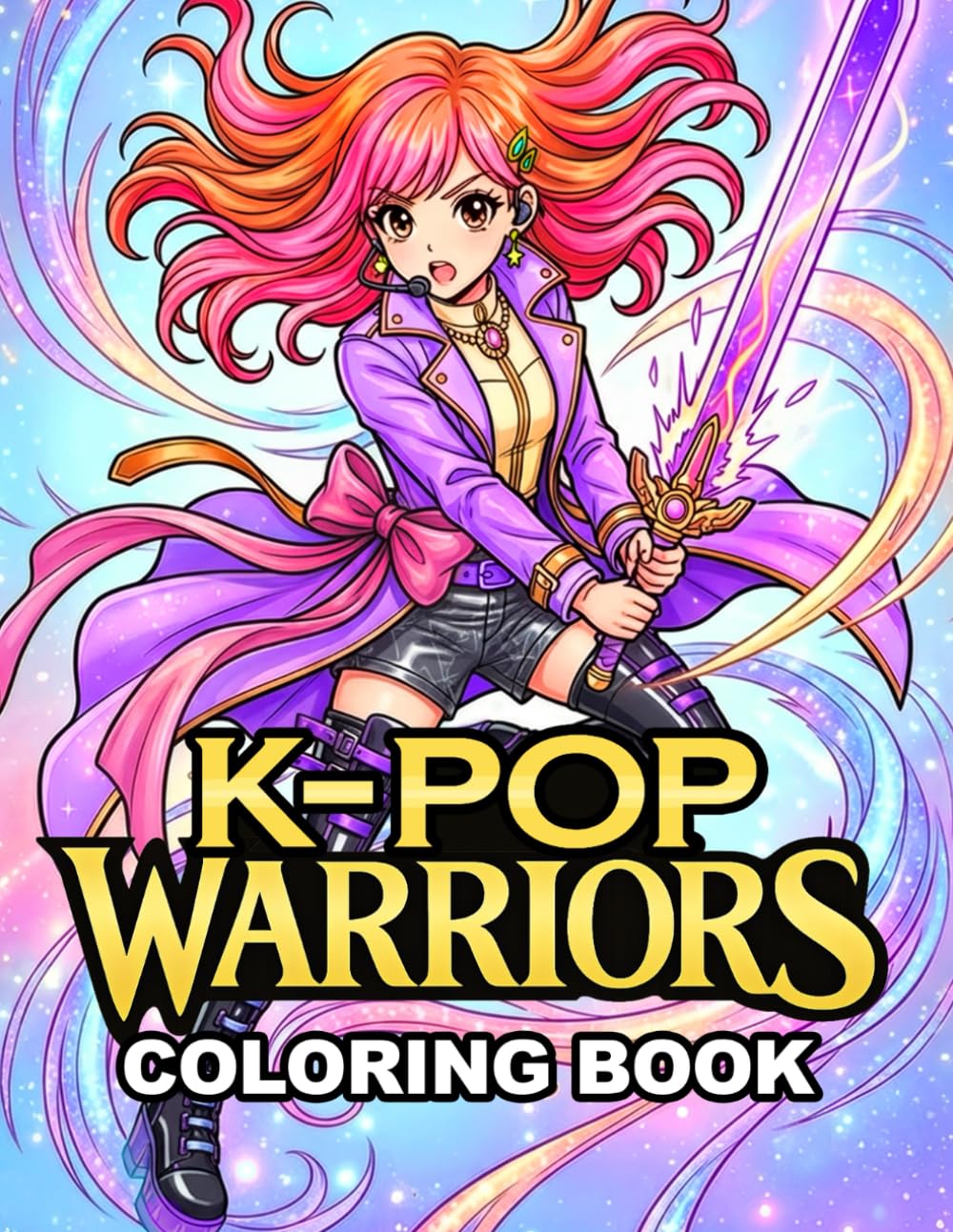 K-Pop Warriors Coloring Book: Fantasy Idol Fighters, Powerful K-Pop Warrior Girls, Music, Fashion & Action-Inspired Coloring Pages for Teens & Adults