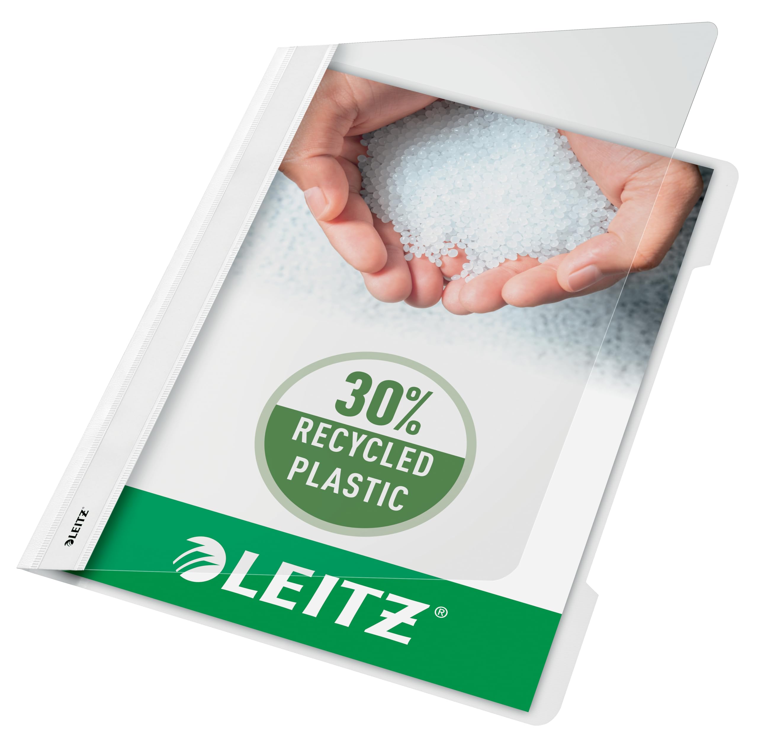 Leitz A4 Standard Plastic Flat File, 60 Sheet Capacity, White, 30% Recycled, 41910001
