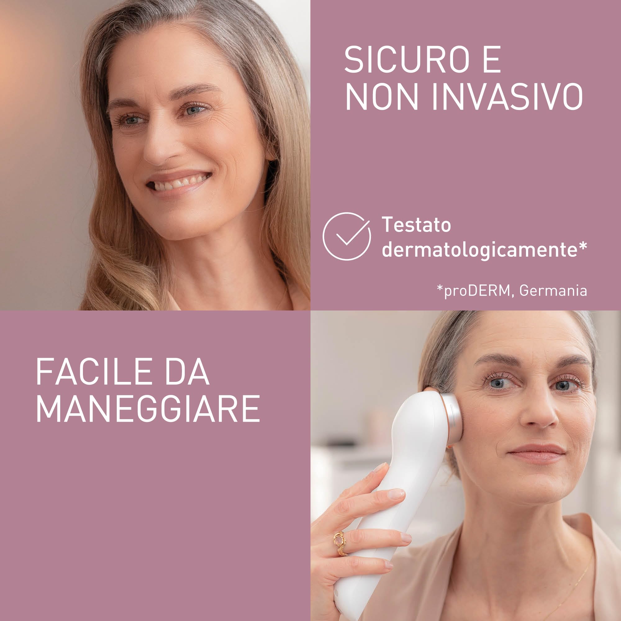 Panasonic EH-XR10 Dispositivo Viso Avanzato con Tecnologia a Radiofrequenza e Ultrasuoni, Design Ergonomico