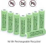 AA Ni-MH 600mAh 1.2V Rechargable Solar Light Batteries for Outdoor Solar Lamps Garden Lights Remotes Mice(8Pcs)
