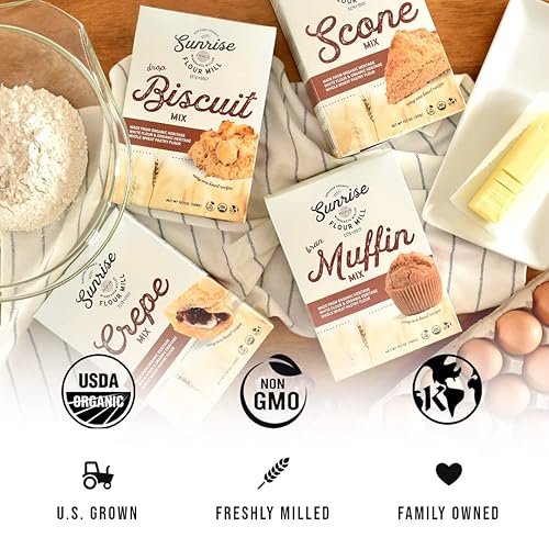 Miniatura 7 de Sunrise Flour Mill USDA Organic Heritage - Mezcla de bollos - 11.2 onzas  Molido a partir de trigos duros de Sonora rojos y blancos  Más fácil de