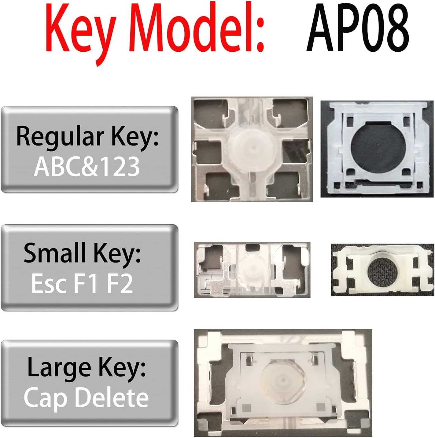 Product Image Bfenown AP08 Replacement Key Cap Keycaps Keys + Clip Hinge for MacBook Retina 13" 15" A1425 A1502 A1398 2012-2015 Year for MacBook Air 13" A1369 A1466 2011-2015 Year